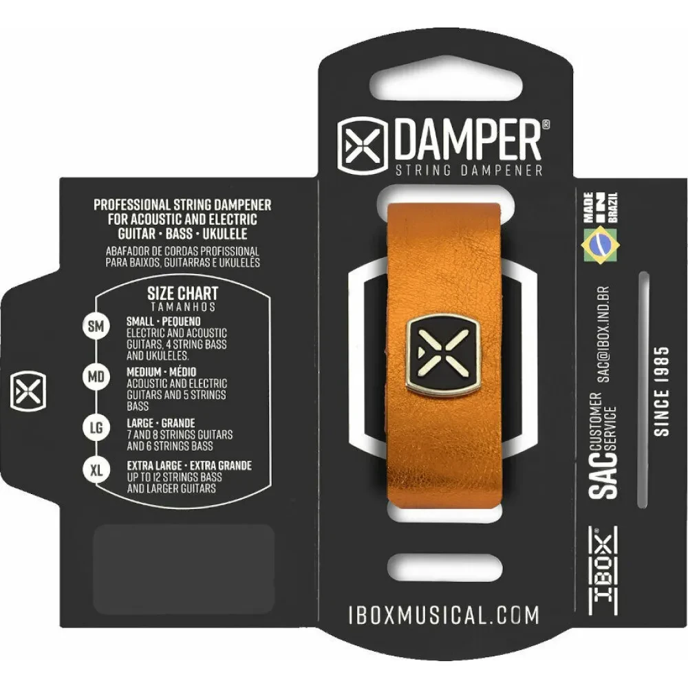 Глушитель струн для гитары IBOX DMMD03 кожа, размер средний, оранжевый металлик