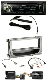 Автомагнитола для Ford Mondeo/S‑Max (с 2007) Pioneer MP3 USB CD DAB, поддержка управления на руле, серебристая