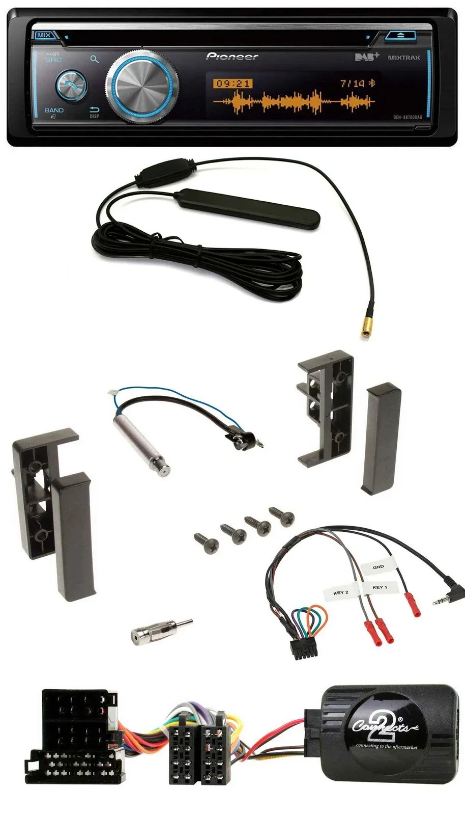 Pioneer CD USB Bluetooth DAB Lenkrad Autoradio für Audi A2 A3 A4 A6 1999-2000