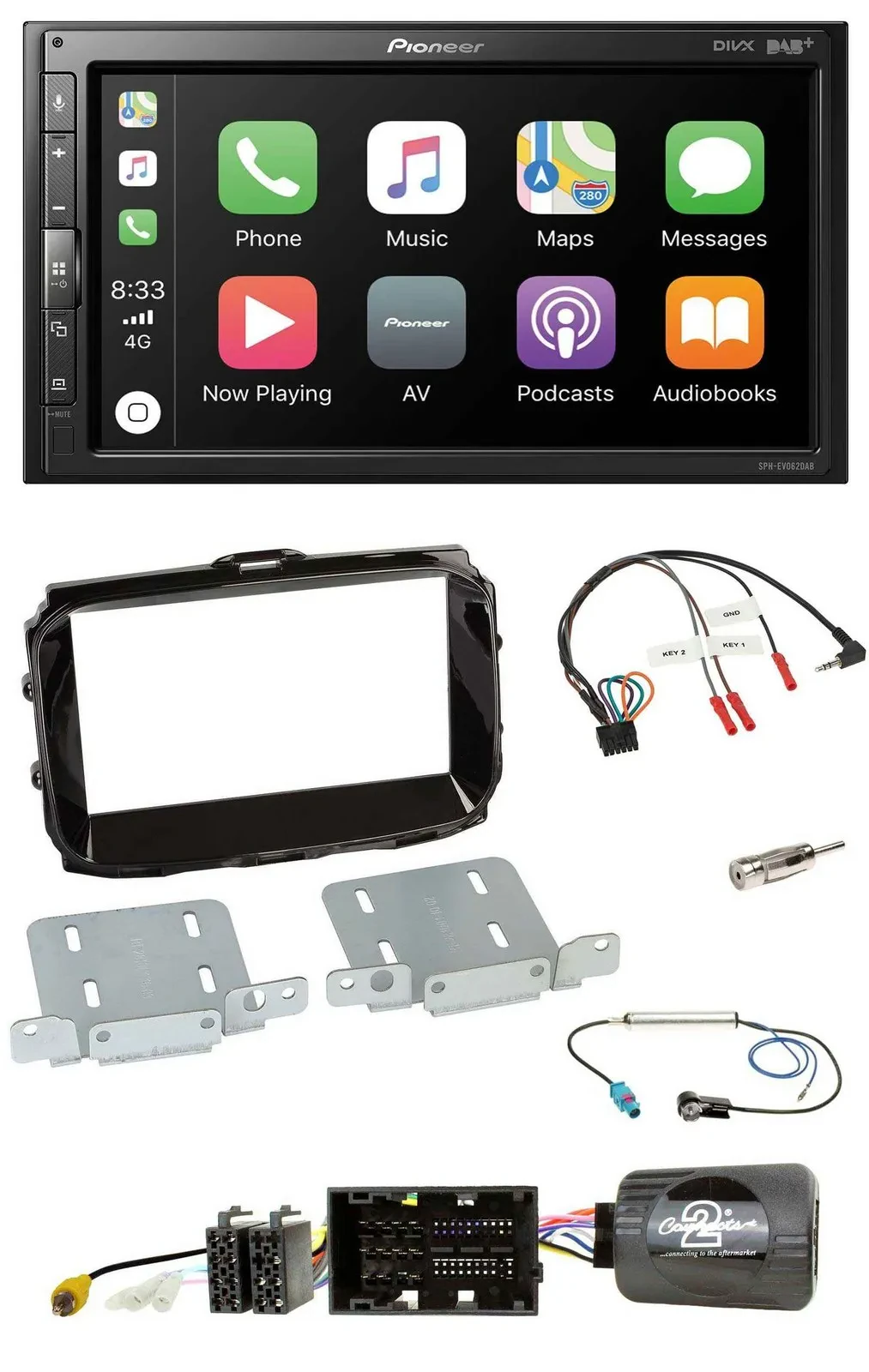 Автомагнитола для Alfa Romeo Giulietta 2014–2021 Pioneer 2DIN, DAB, Bluetooth, USB