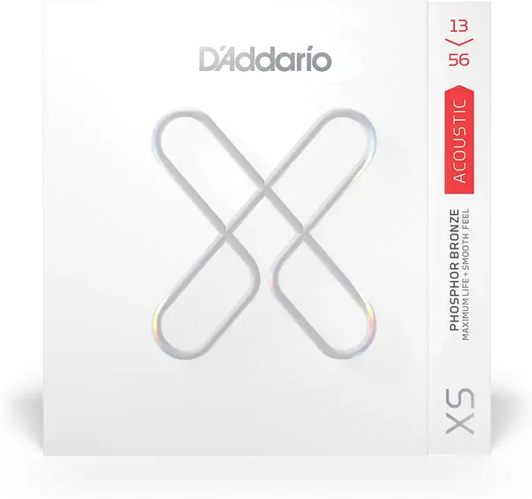 Струны для акустической гитары D'Addario XSAPB1356 13-56, фосфорная бронза с покрытием XS