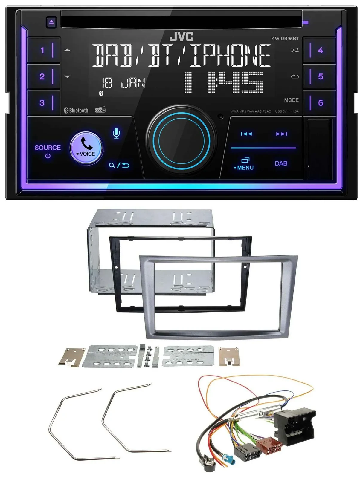Автомагнитола для Opel JVC 2DIN DAB Bluetooth CD MP3 USB