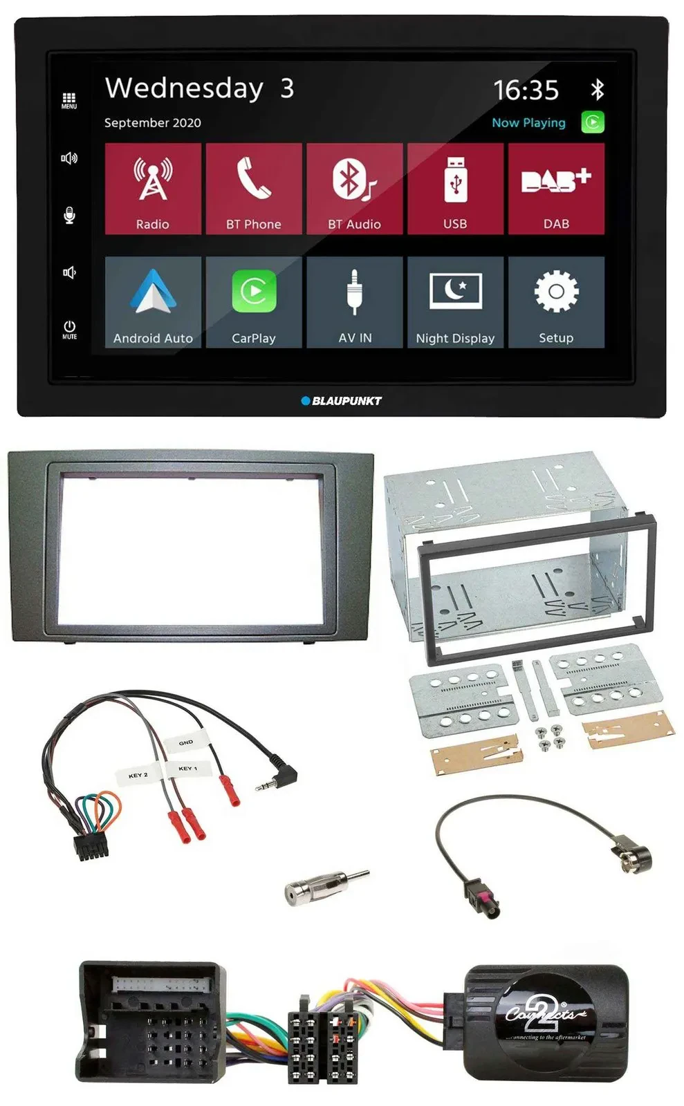 Blaupunkt 2DIN Lenkrad USB Bluetooth DAB Autoradio für Ford Mondeo 2003-2007 sch