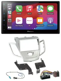 Автомагнитола Pioneer 2 DIN, DAB, USB, MP3, Bluetooth, для Ford Fiesta 2010–2017, серебристая