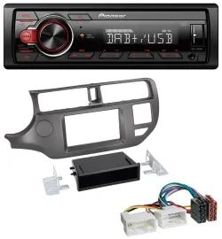 Pioneer MP3 1DIN DAB USB AUX Autoradio für Kia Rio UB 2011-2014 anthrazit