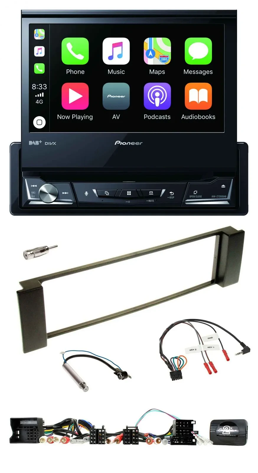 Pioneer DVD Bluetooth DAB USB Lenkrad Autoradio für Audi A3 A6 Can-Bus 00-04
