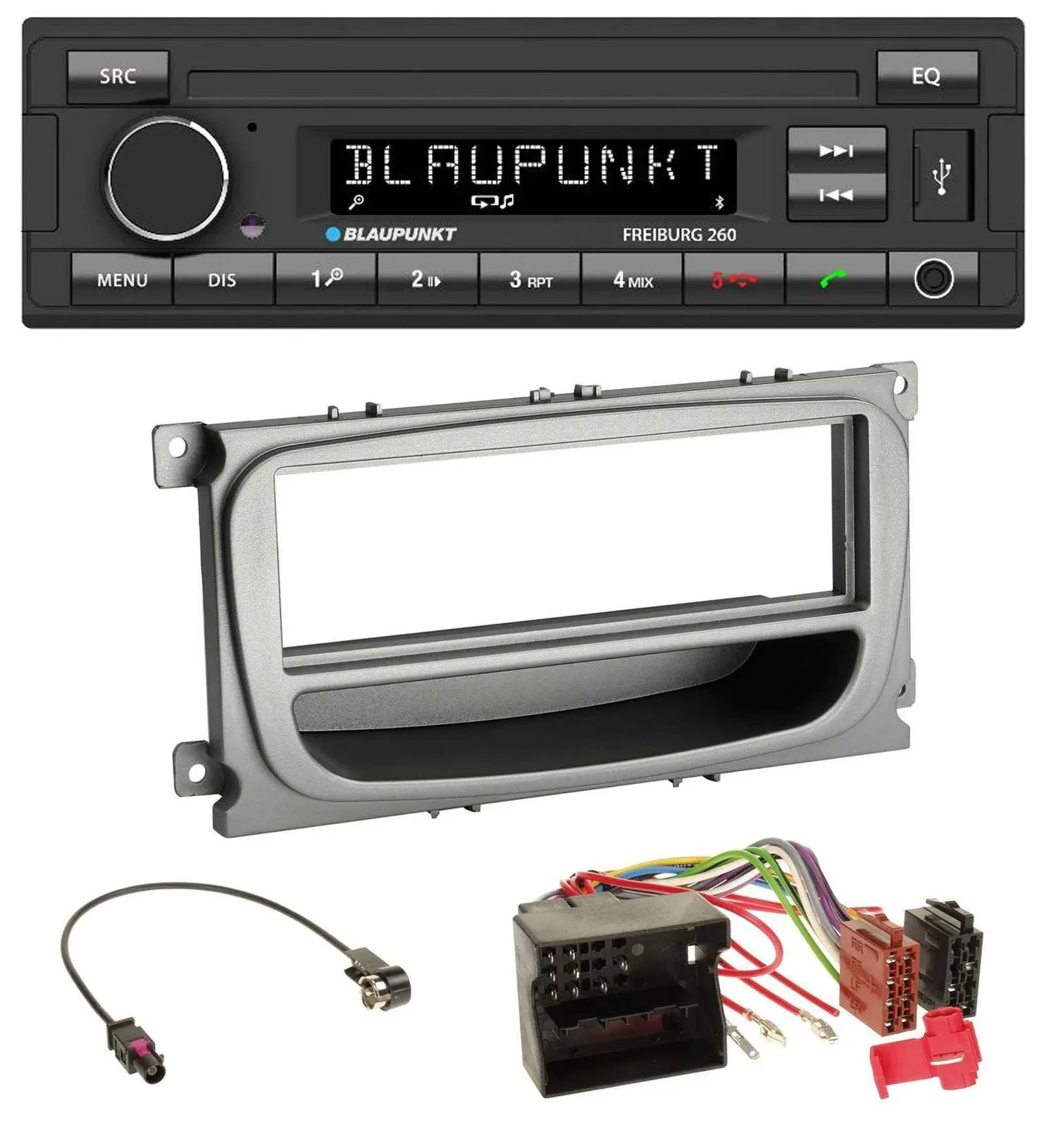 Автомагнитола для Ford Mondeo/S-Max (2007–2014) Blaupunkt Bluetooth, USB, MP3, AUX, серебристая