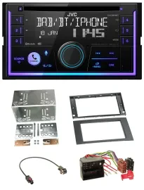 JVC MP3 USB 2DIN DAB Bluetooth CD Autoradio für Ford Focus Fiesta 04-08 schwarz