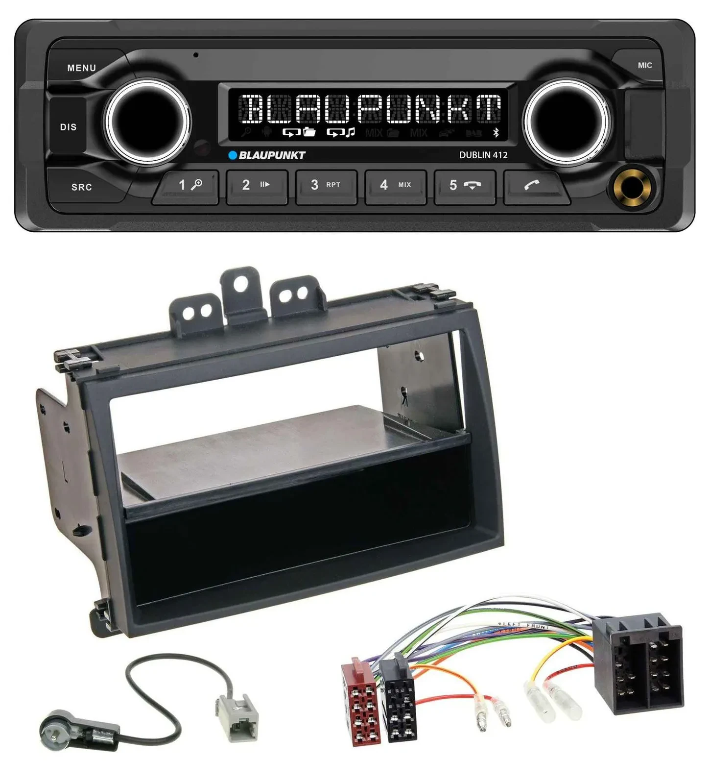 Blaupunkt MP3 Bluetooth USB AUX Autoradio für Hyundai i20 08-11 Rubber-Touch Abl