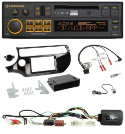 Автомагнитола для Kia Rio UB (с 03/2015) Pioneer DAB, USB, Bluetooth, поддержка управления на руле, черный (piano black)