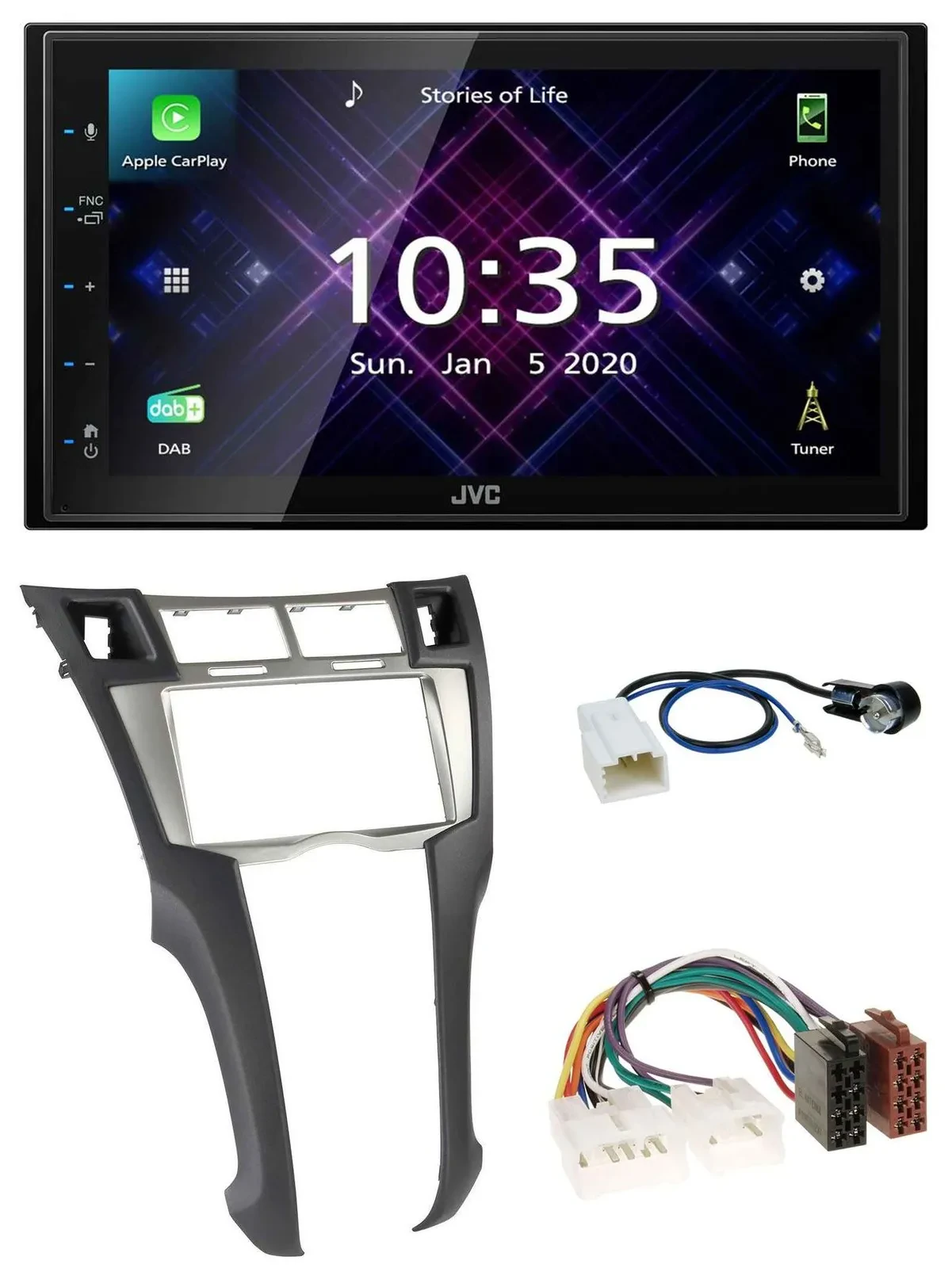 JVC DAB 2DIN MP3 Bluetooth USB Autoradio für Toyota Yaris (2007-2011)