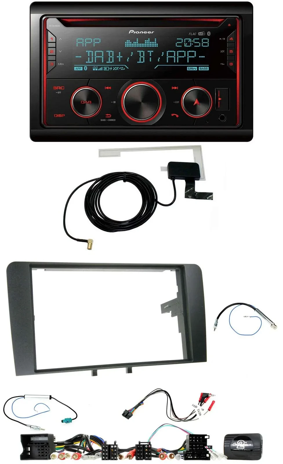Автомагнитола для Audi A3 8P (2003–2012) Pioneer 2DIN, DAB, USB, CD, Bluetooth