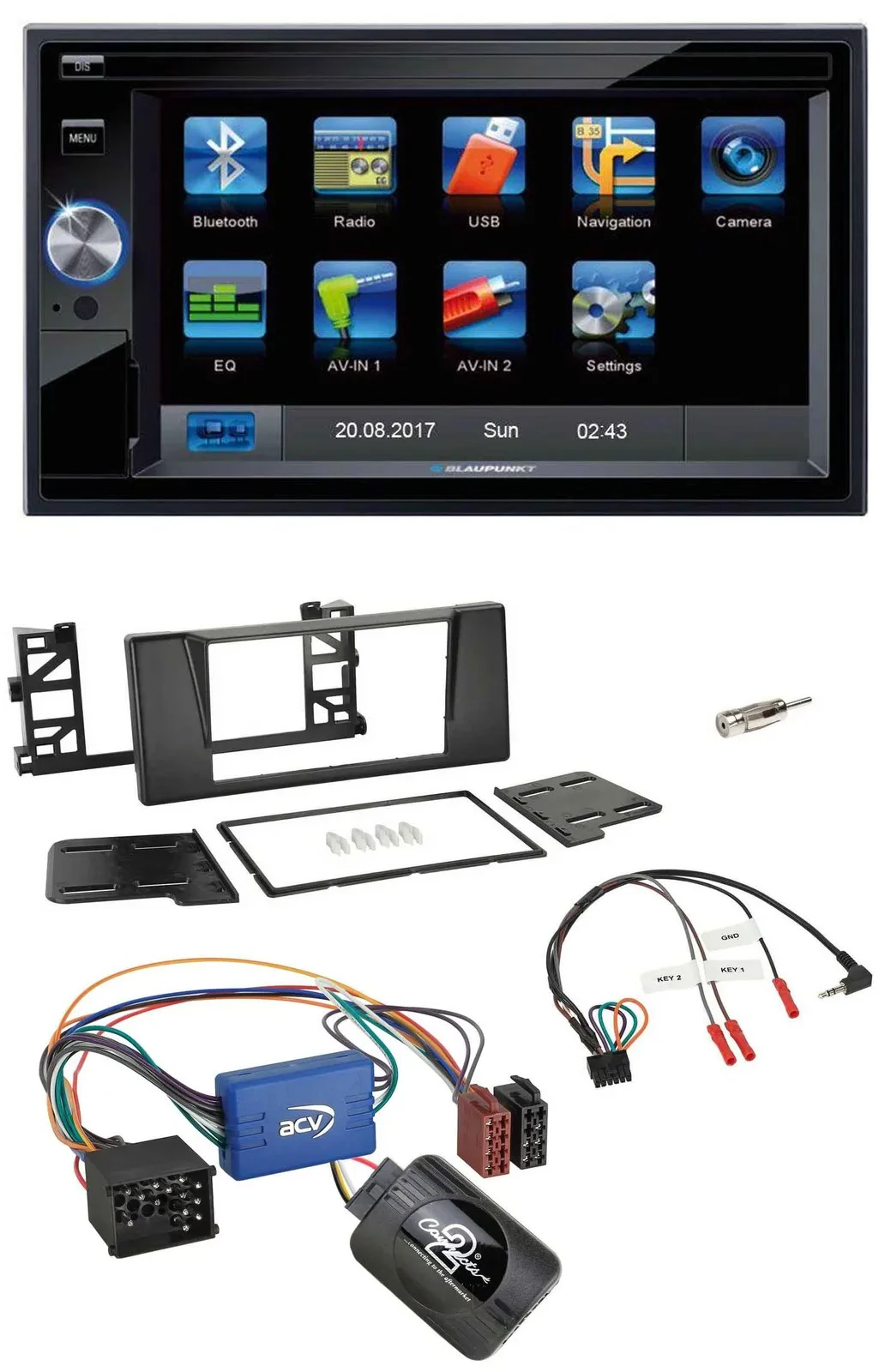 Blaupunkt SD USB TMC Bluetooth 2DIN Lenkrad Navigation für BMW 5er E39 96-04 Akt