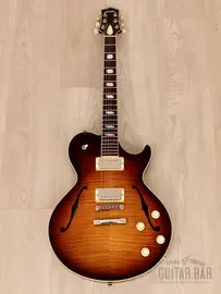 Электрогитара полуакустическая Collings SoCo Deluxe Semi-Hollow ES Flame Top Sunburst w/ Lollar, Case 2008