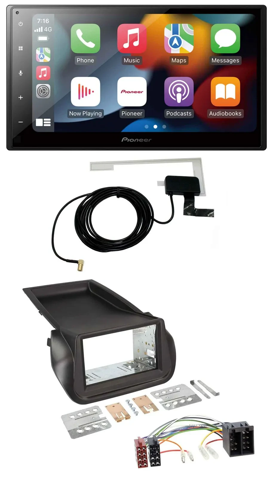 Pioneer MP3 USB Bluetooth DAB 2DIN Autoradio für Citroen Nemo Fiat Fiorino Peuge