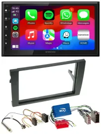Kenwood MP3 USB DAB 2DIN Bluetooth Autoradio für Audi A4 B6 B7 01-08 Aktivsystem