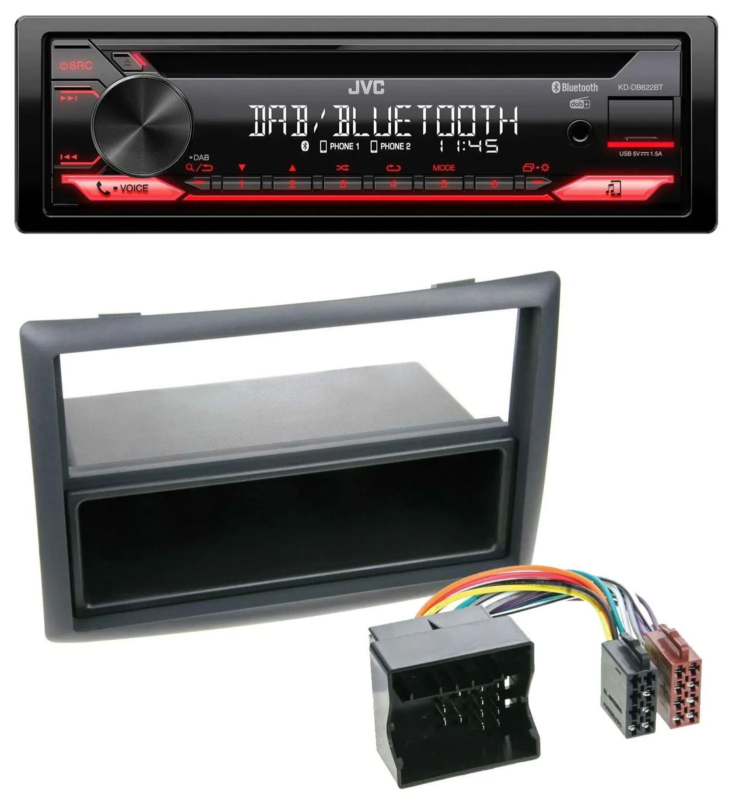 JVC CD DAB USB Bluetooth MP3 Autoradio für Renault Megane (2009-2010)