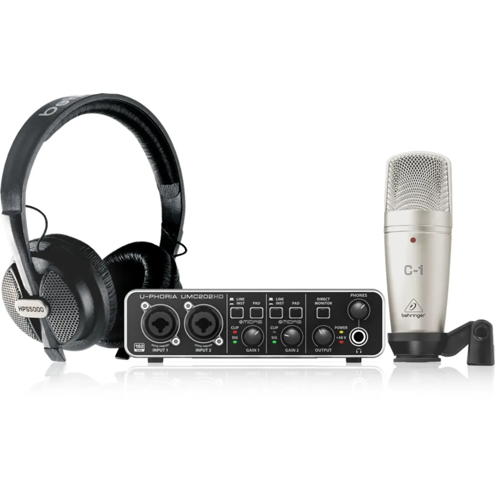Комплект для подкастов Behringer U-Phoria Studio Pro (набор, UMC202HD, C-1, HPS5000)