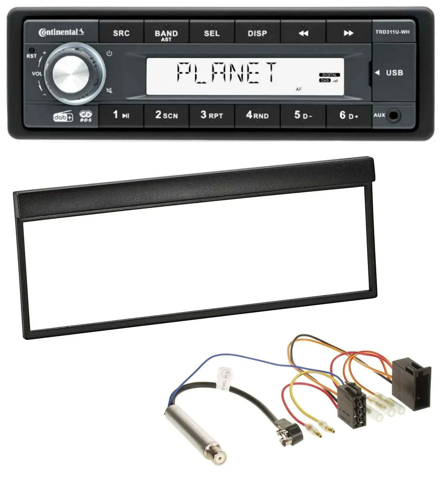 Автомагнитола для Skoda Fabia (до 2003) Continental 1-DIN, MP3, AUX, USB, DAB