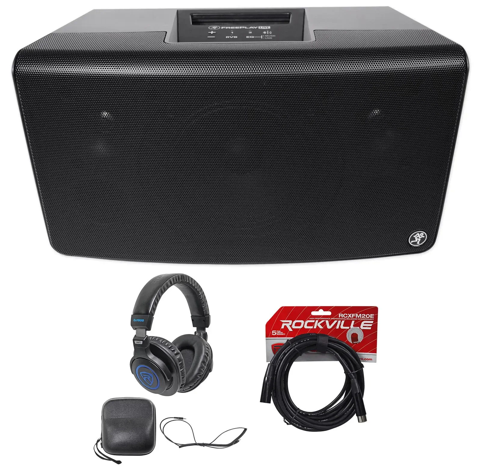 Портативная акустическая система для DJ Mackie FreePlay LIVE 150W 6" с Bluetooth, перезаряжаемая (набор, с наушниками)