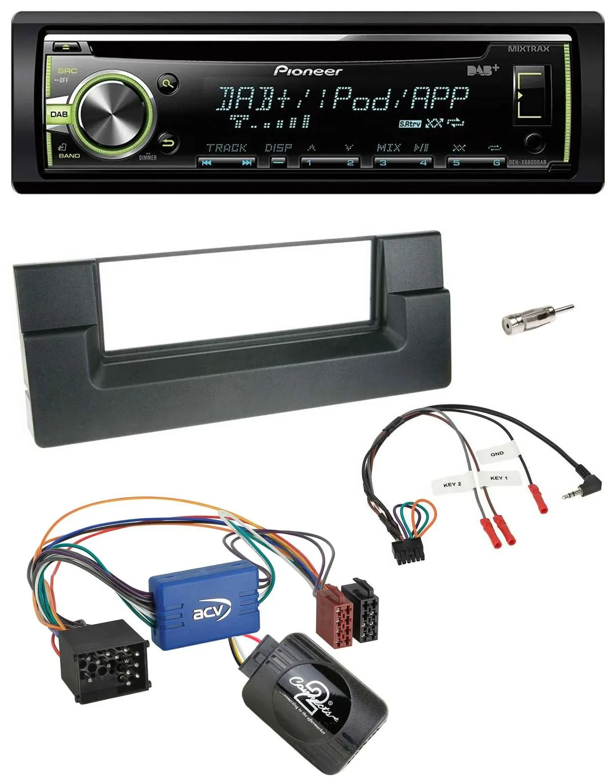 Автомагнитола для BMW 5 серии E39 1996–2004 Pioneer CD, DAB, USB, MP3, совместимая с кнопками на руле, для активной аудиосистемы
