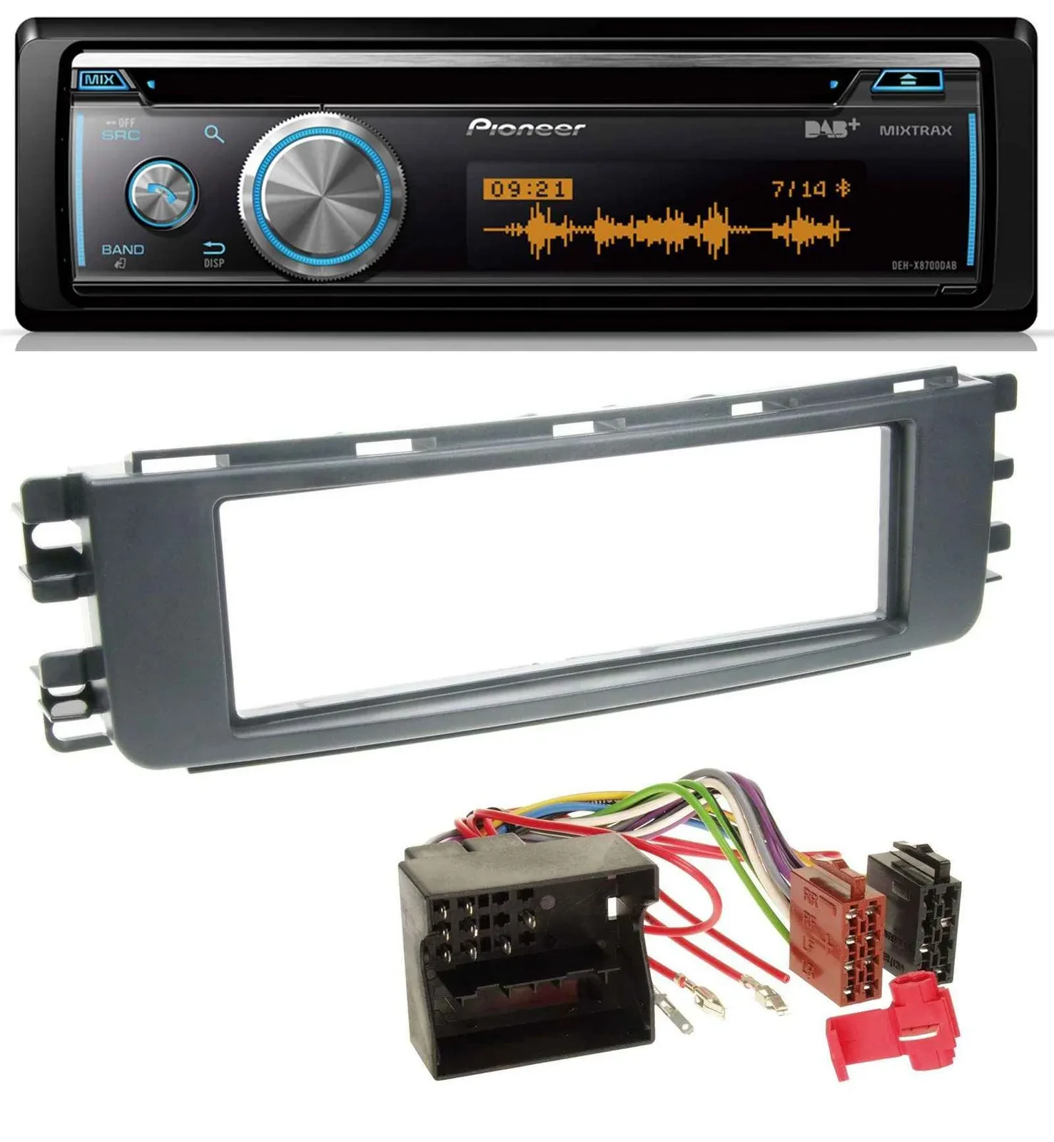 Pioneer MP3 DAB USB CD Bluetooth Autoradio für Smart ForFour (454, 2004-2006)