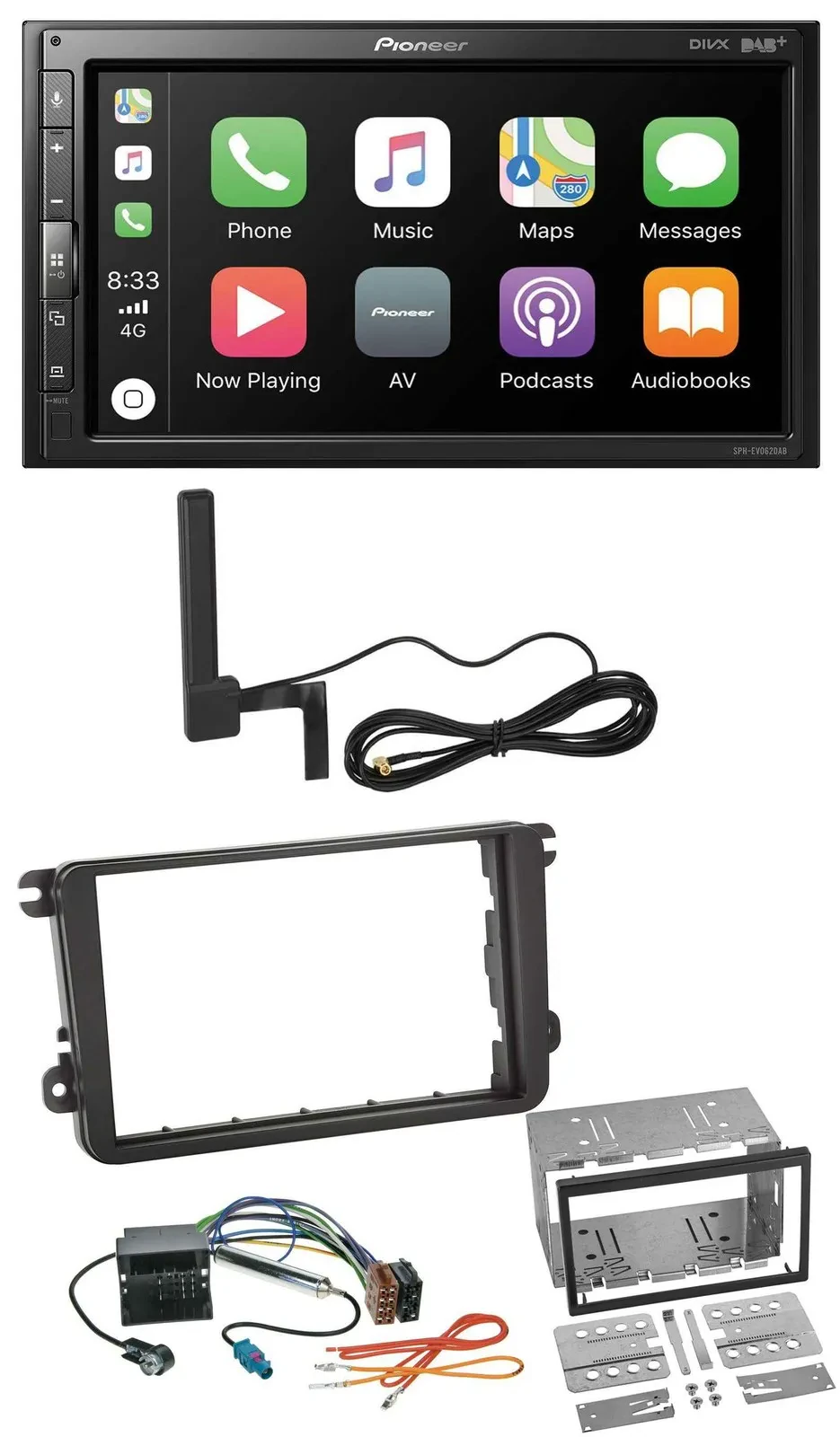 Автомагнитола Pioneer 2-DIN Bluetooth DAB USB MP3 для VW Amarok (с 2010), Beetle (с 2011)