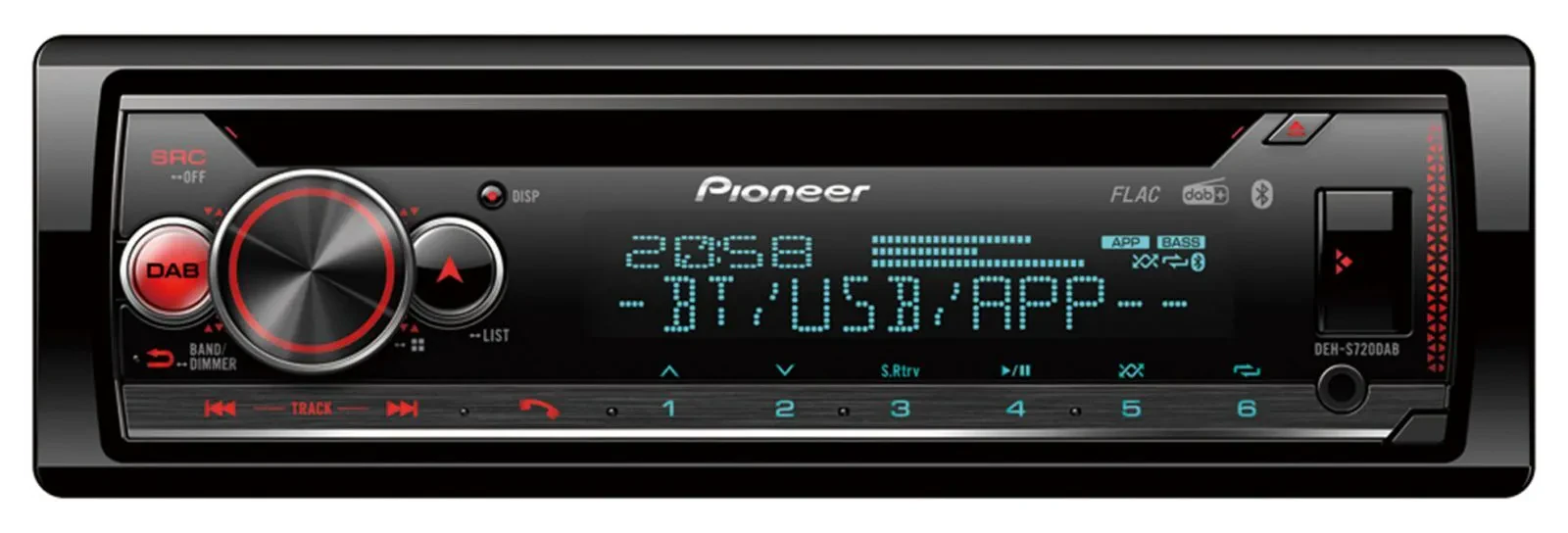 Автомагнитола Pioneer DEH-S720DAB CD/MP3, DAB, Bluetooth, USB, AUX, iPod