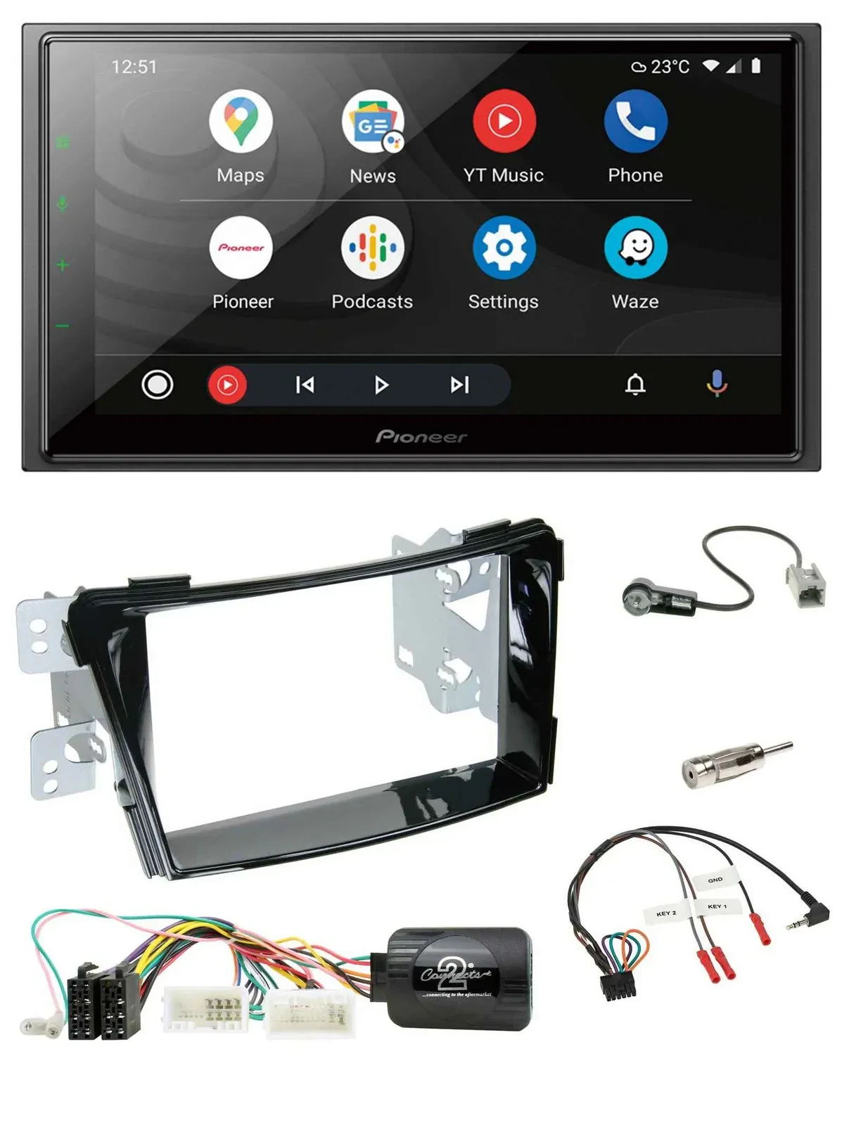 Pioneer USB 2DIN DAB Lenkrad Bluetooth Autoradio für Hyundai i40 ab 2011 VF Klav