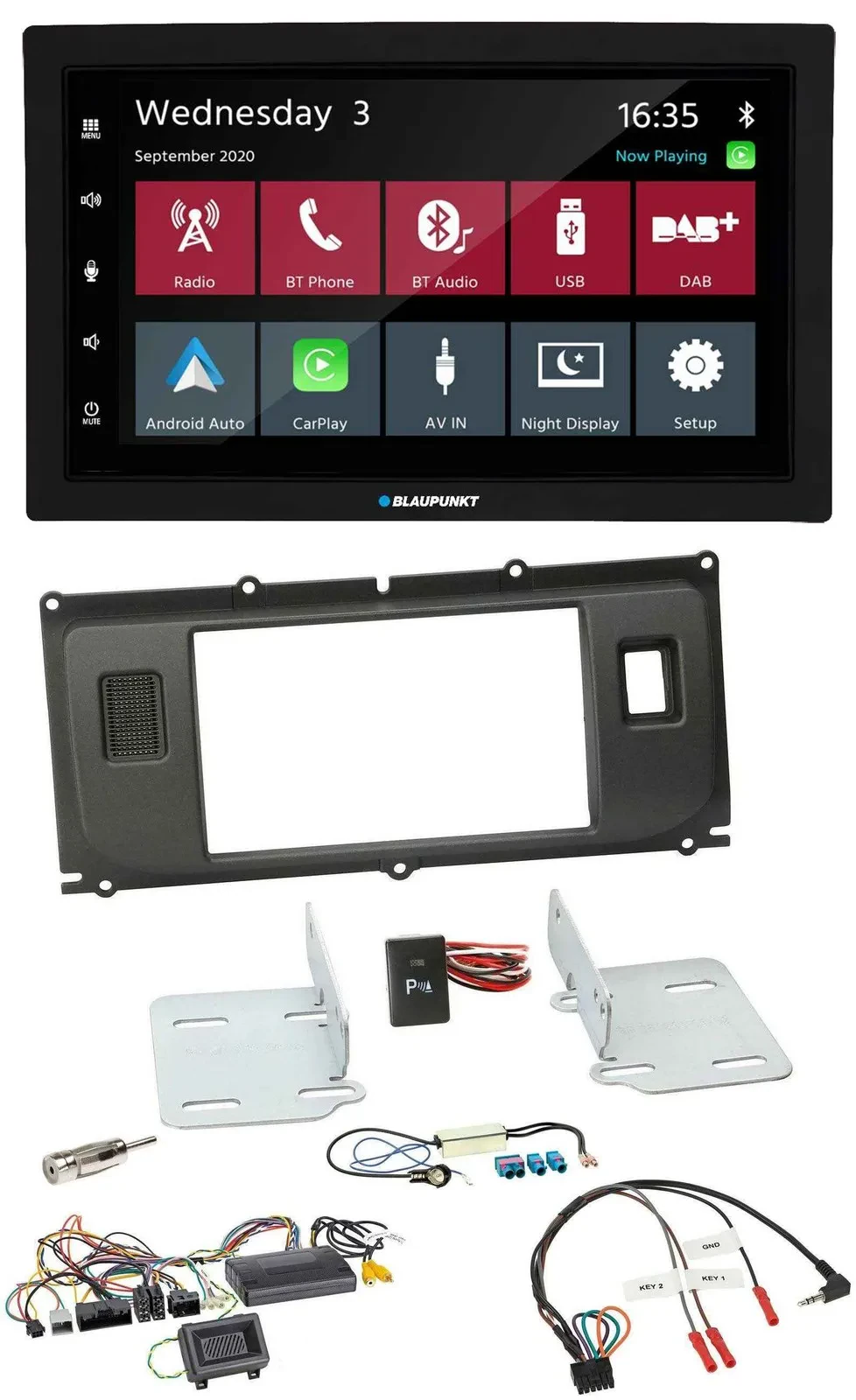 Blaupunkt DAB Bluetooth USB Lenkrad 2DIN Autoradio für Land Rover Evoque ab 2014