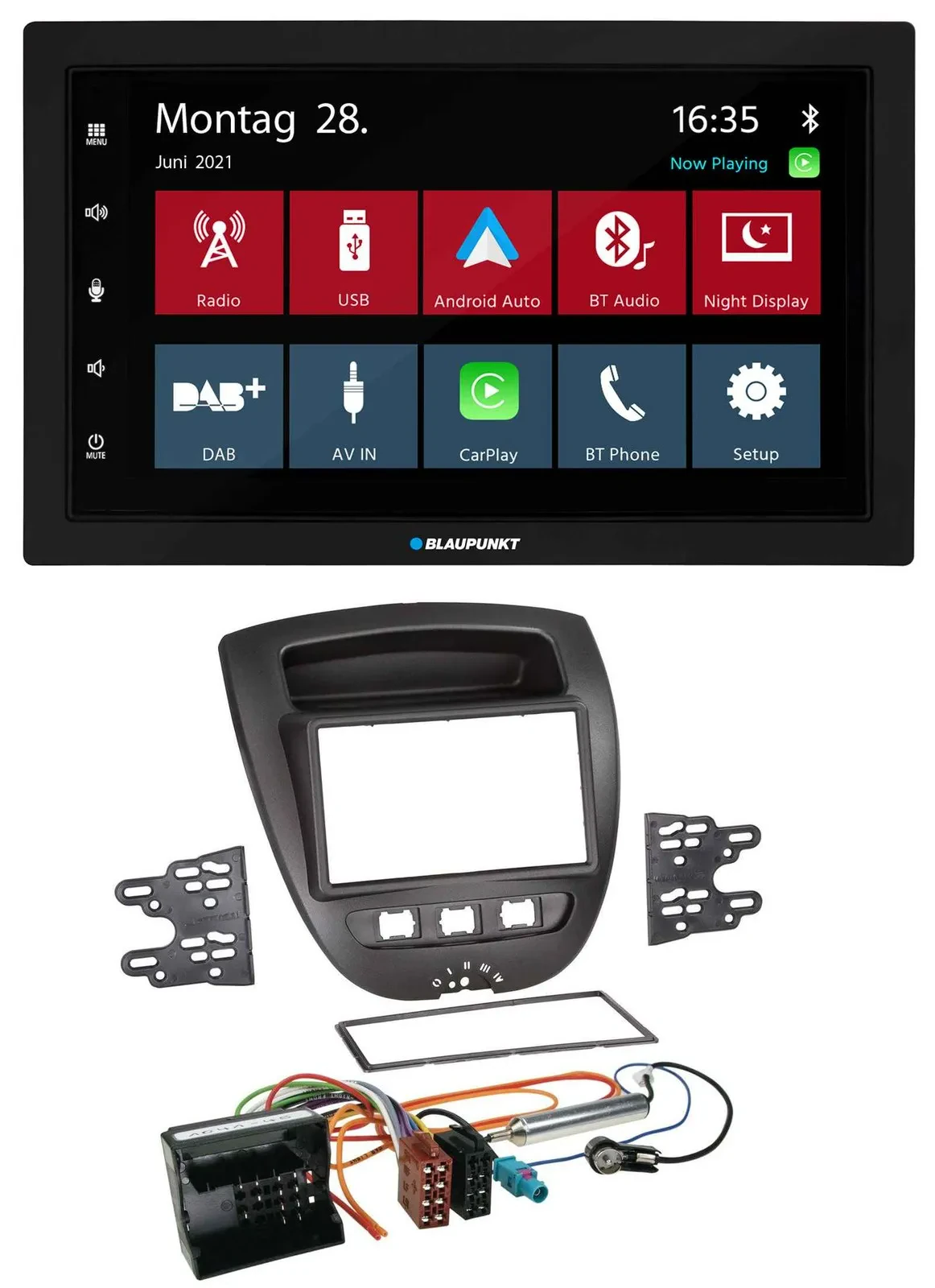 Автомагнитола Blaupunkt 2 DIN, Bluetooth, DAB, USB, MP3, для Citroen C1 / Peugeot 107 / Toyota
