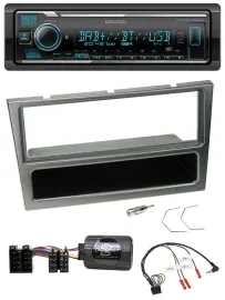 Kenwood Bluetooth Lenkrad DAB USB Autoradio für Opel Corsa C 00-04 aluminium