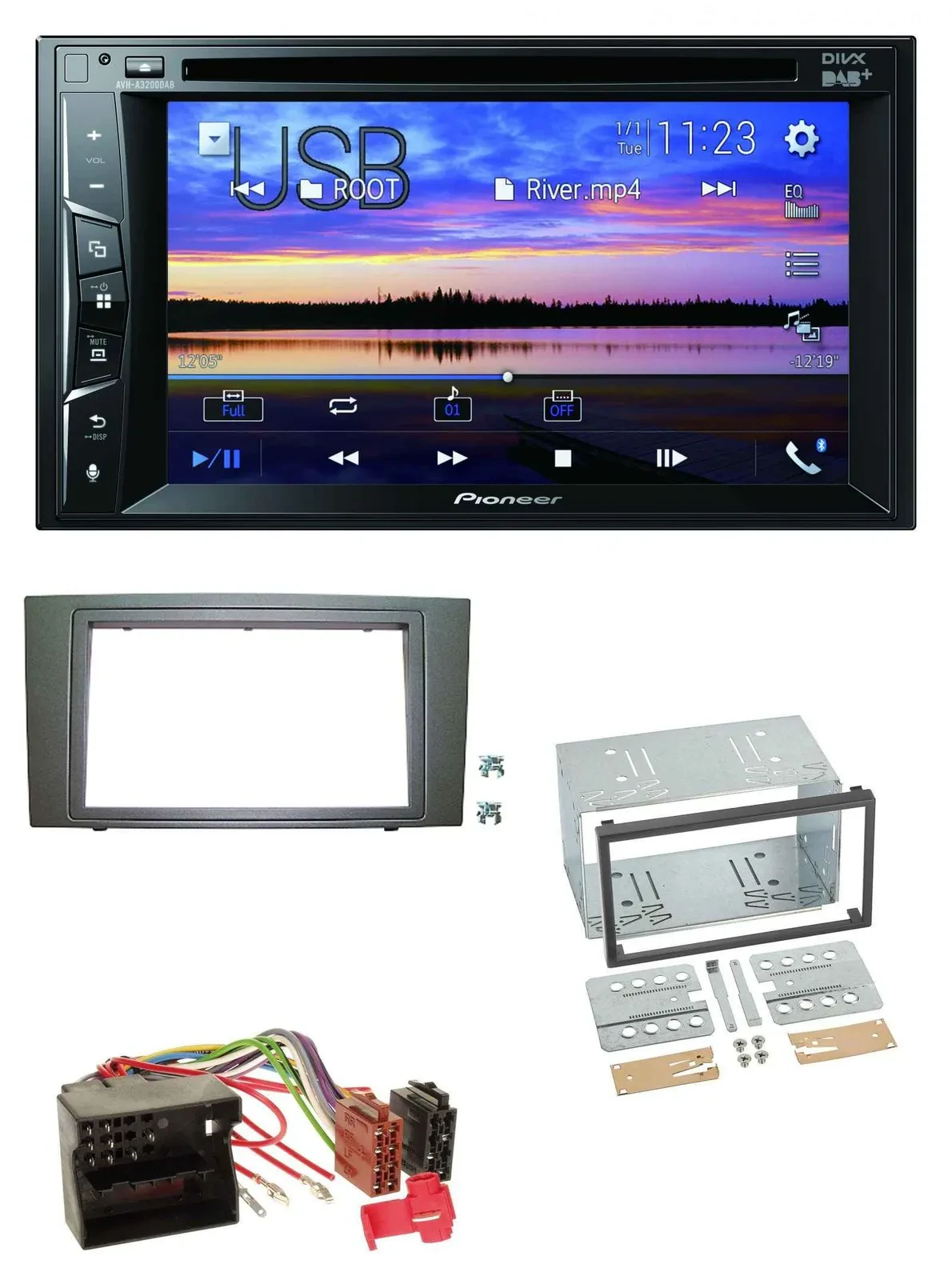 Автомагнитола для Ford Mondeo (2003–2007) Pioneer 2DIN, Bluetooth, USB, DVD, DAB, MP3