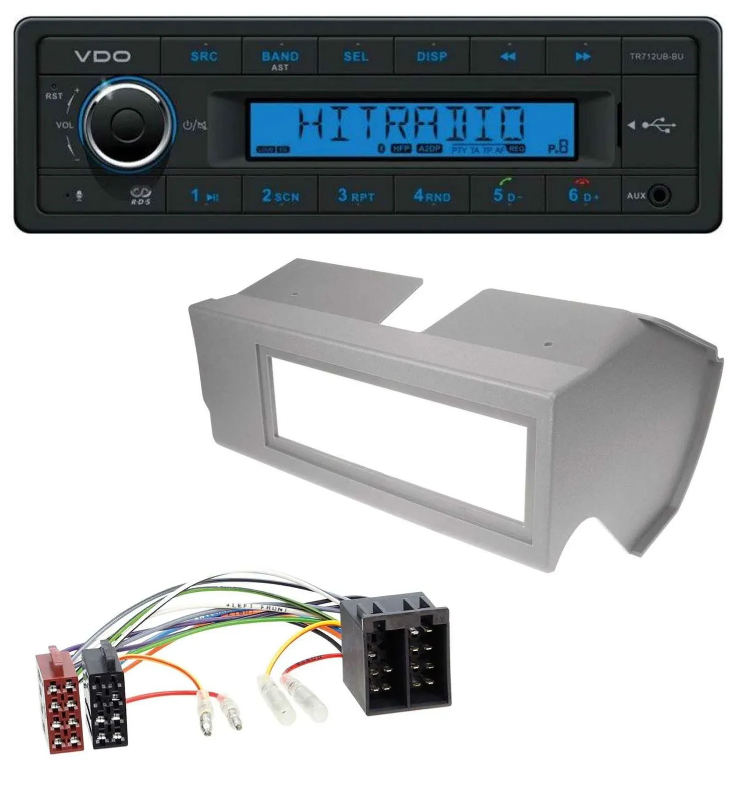 Автомагнитола VDO Bluetooth AUX USB MP3 для Fiat Panda (до 2002), серый