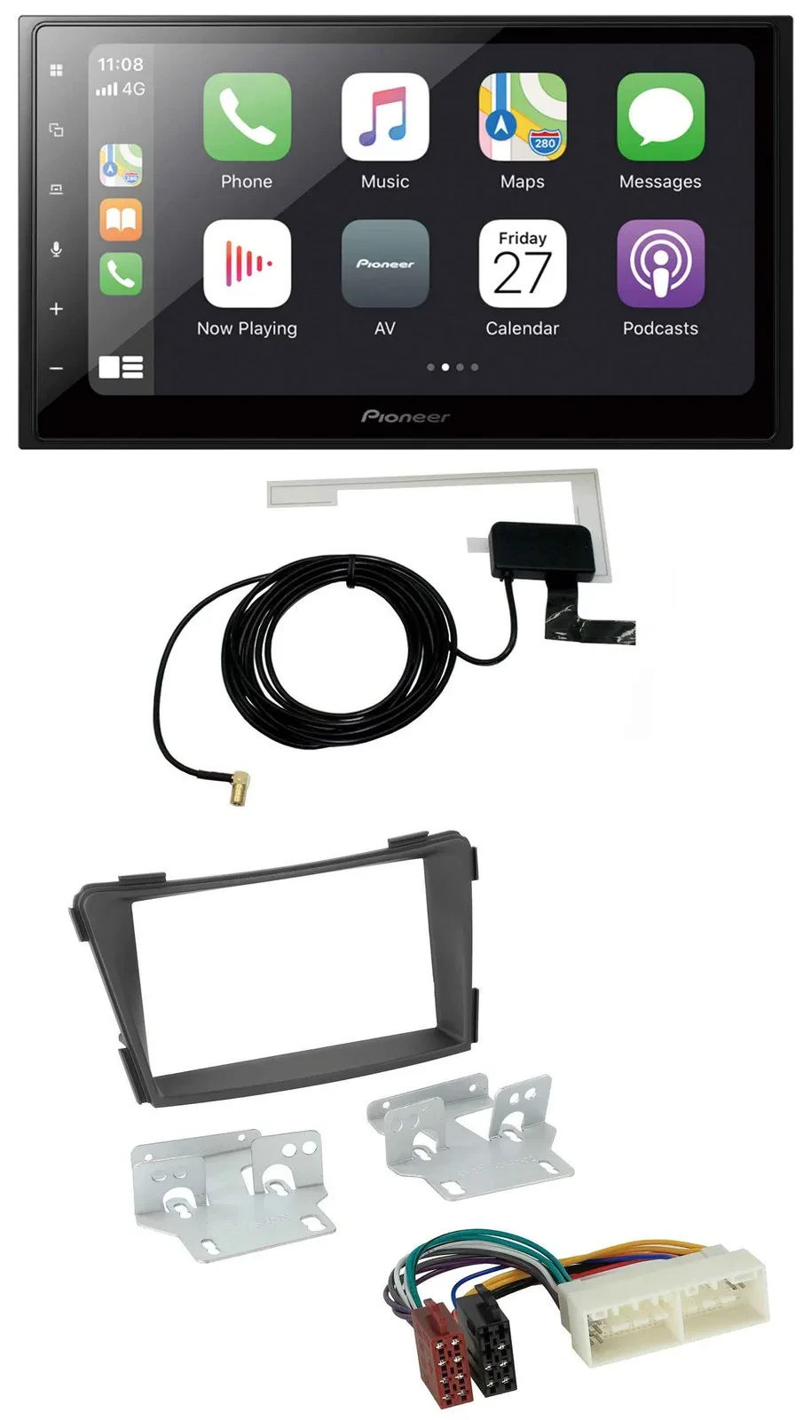 Pioneer USB MP3 2DIN Bluetooth DAB Autoradio für Hyundai i40 Typ VF ab 2016 schw