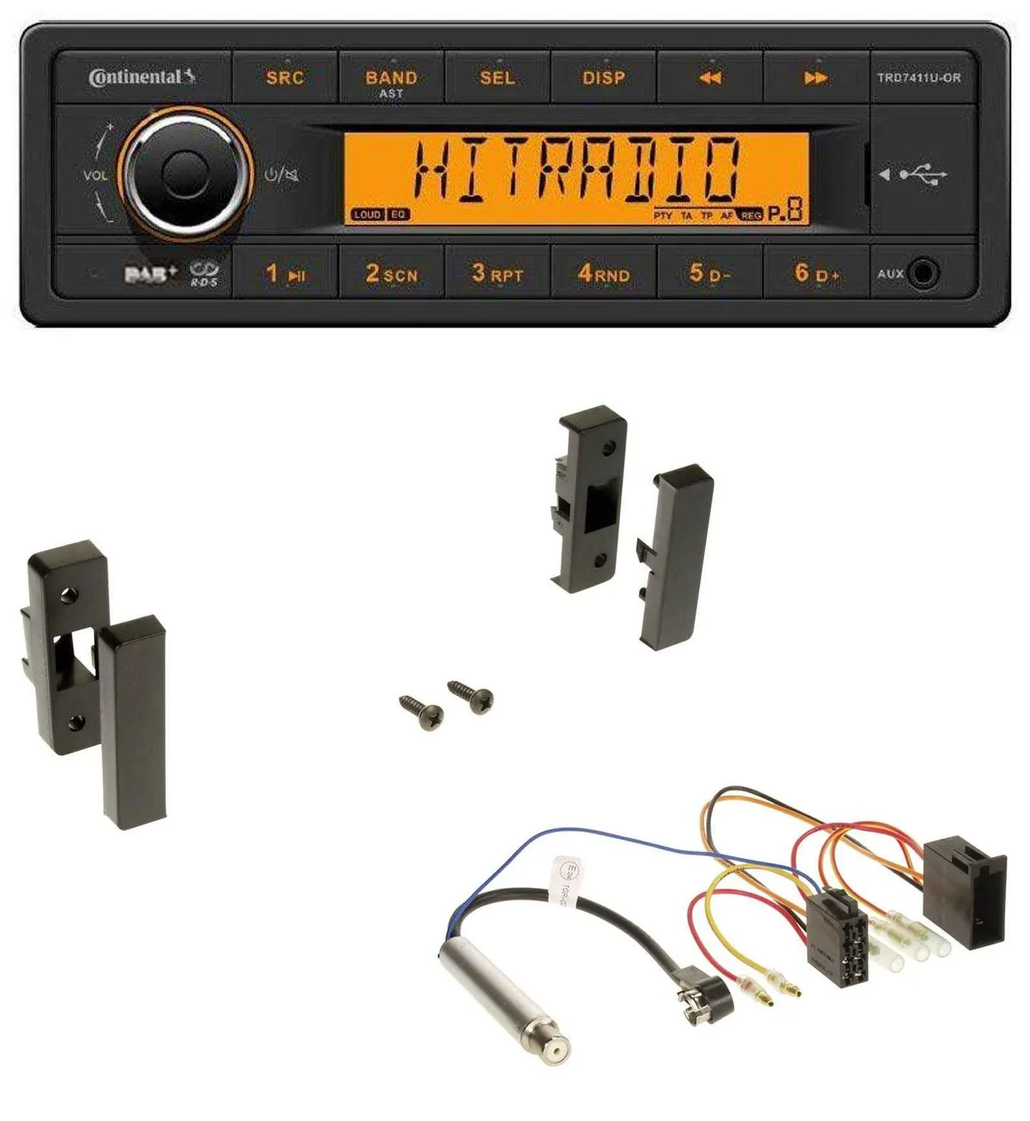 Автомагнитола для Audi A3 (8L, 1996-2000) Continental 1DIN DAB MP3 AUX USB
