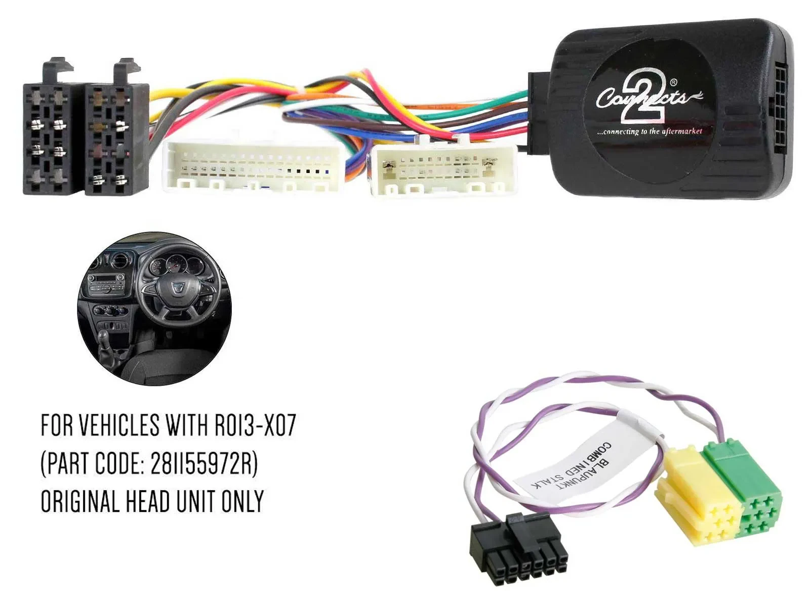 Connects2 Lenkradadapter für Dacia Dokker Duster Lodgy Logan 2017-2021 Blaupunkt