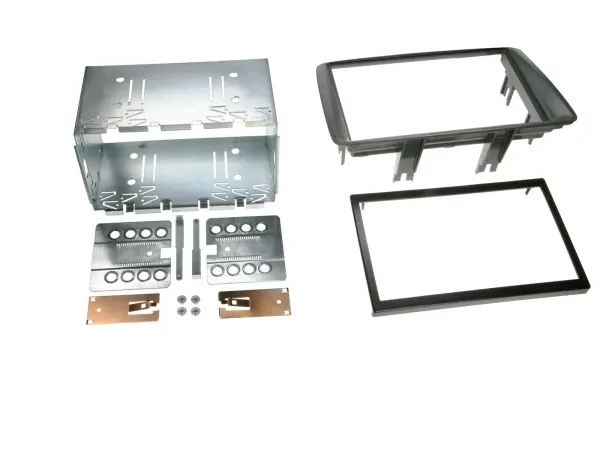 Einbaurahmen Set Doppel DIN Autoradio für Fiat Panda 2003-2012 grau
