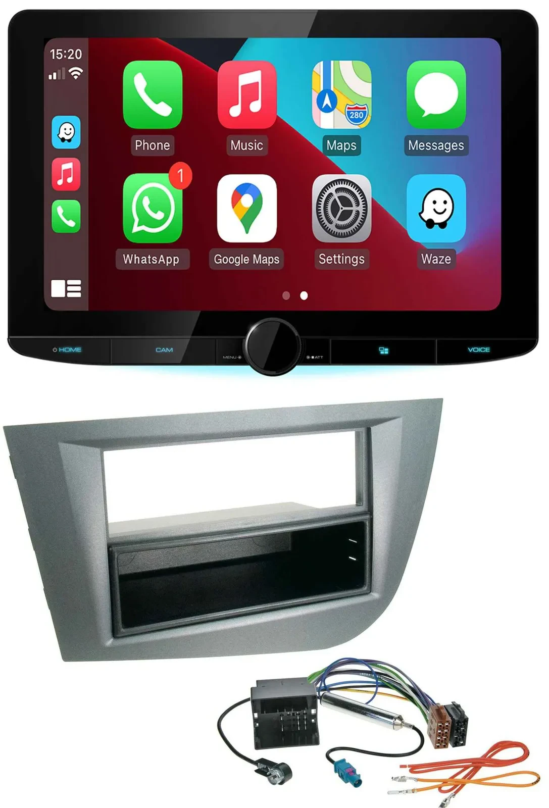 Kenwood MP3 USB DAB Bluetooth Autoradio für Seat Leon ab 05 dunkelgrau metallic