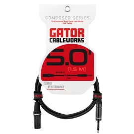 Коммутационный кабель Gator GCWC-XLR-05MTRS Composer Series Balanced Black 1.5 м
