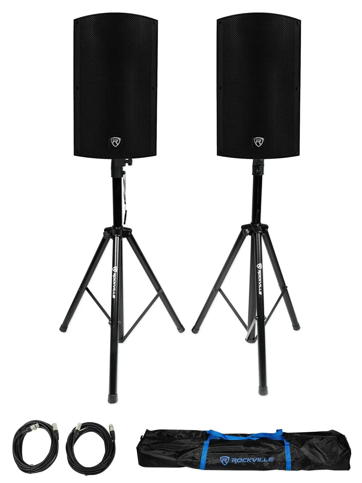 Акустическая система для PA/DJ Rockville TITAN15 v2 15" 2000W (набор, пара) с DSP, со стойками и кабелями
