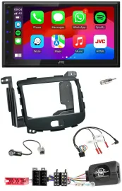 Автомагнитола для Hyundai i10 (2009–2013) JVC 2DIN, Bluetooth, USB, DAB, поддержка кнопок на руле, резиновое покрытие (Rubber Touch)