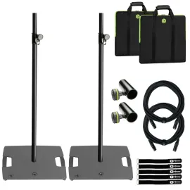 Gravity GLS431B Black Lighting Stand 2-pack w/Steel Base & Bag & 35mm M10 Flange