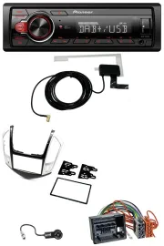 Автомагнитола для Chevrolet Cruze 2011–2016 Pioneer 1DIN, MP3, DAB, USB, AUX, серебристая