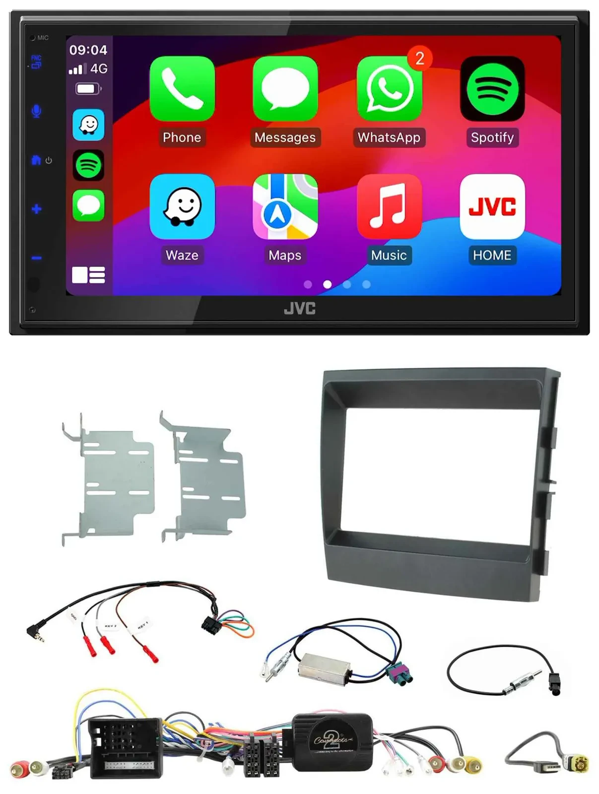 JVC Bluetooth 2DIN Lenkrad DAB USB Autoradio für Porsche Panamera 2009-2016