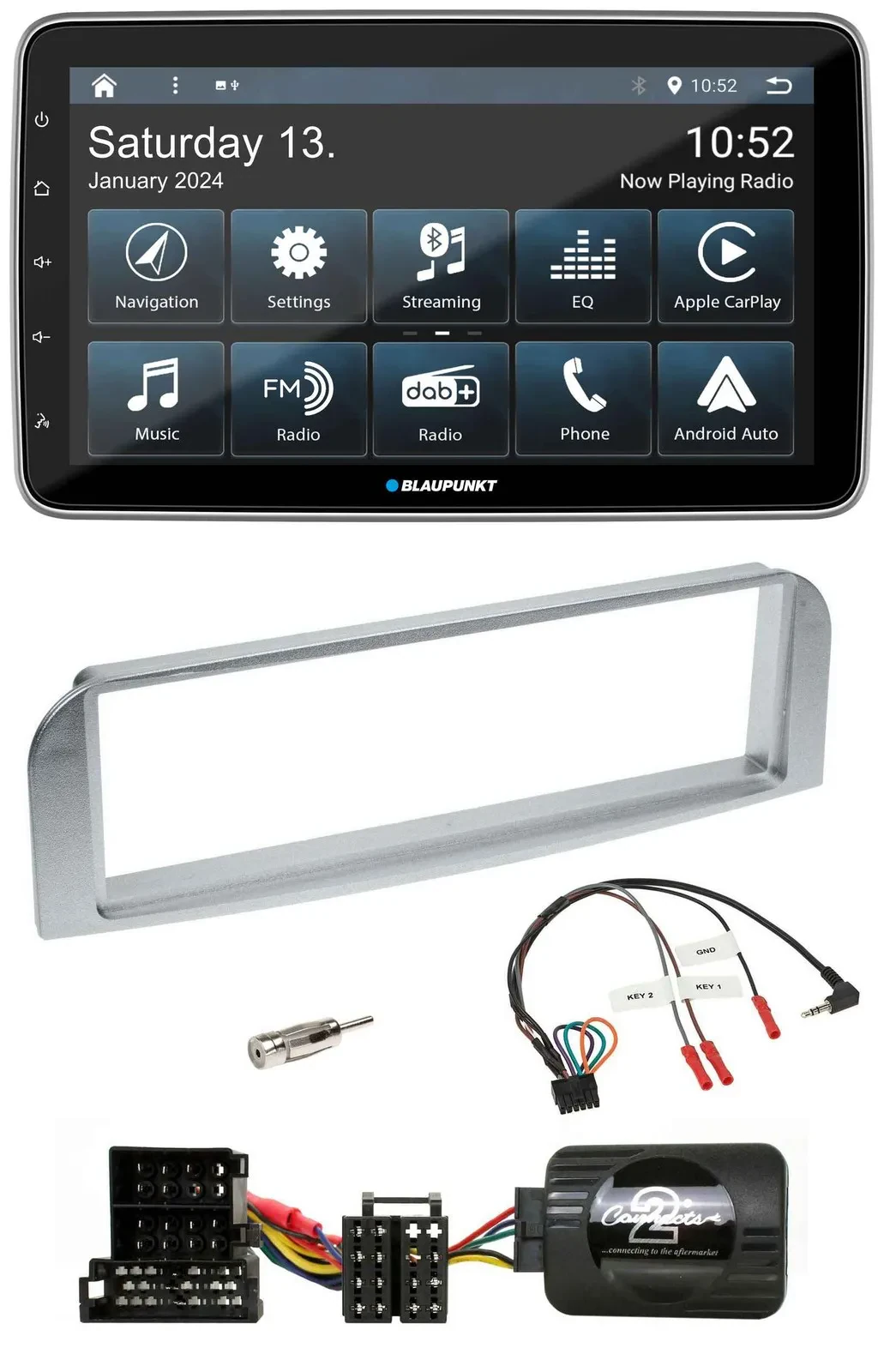 Blaupunkt USB DAB SD Lenkrad Bluetooth Autoradio für Alfa 147 GT silbergrau