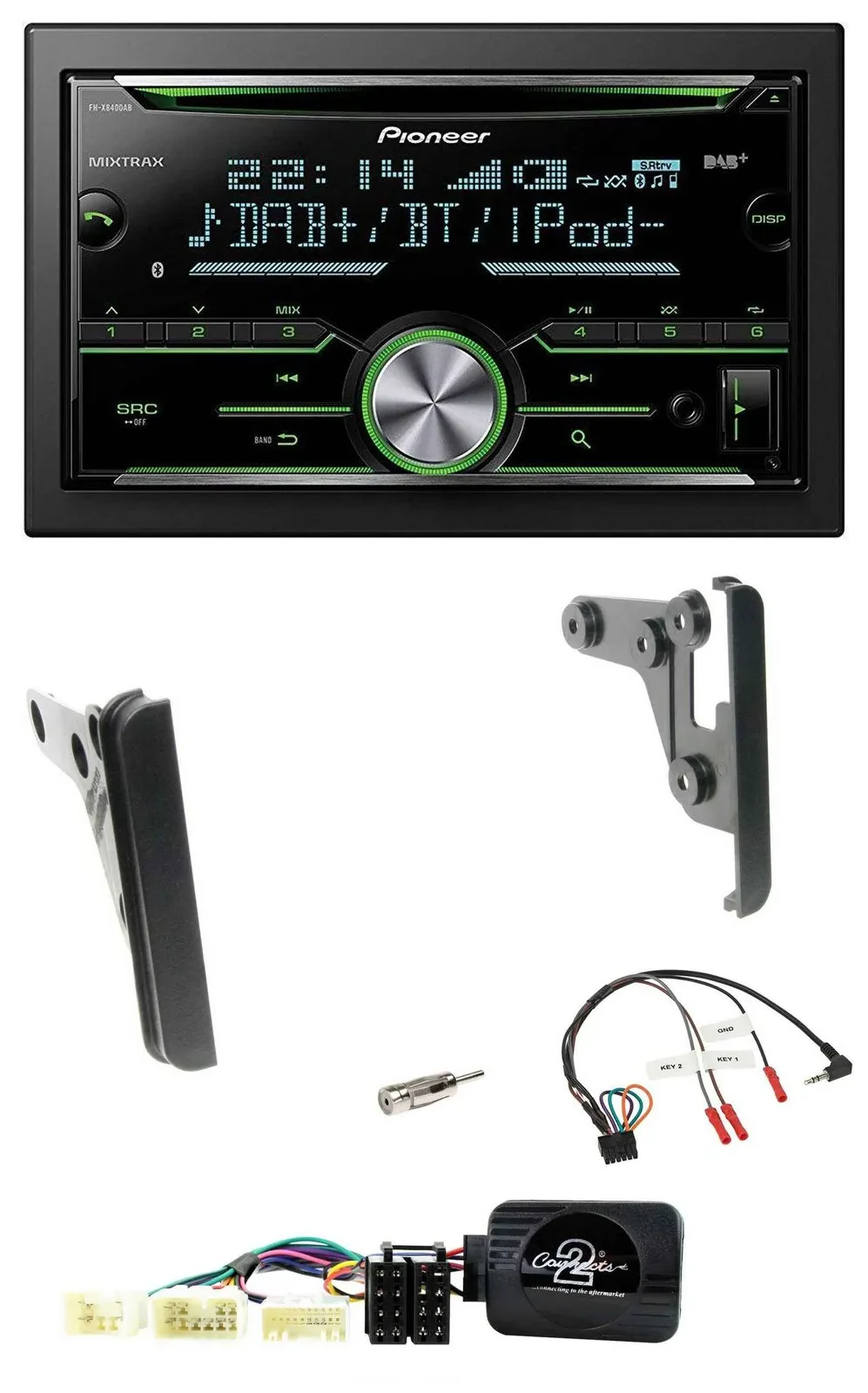 Автомагнитола Pioneer 2DIN Bluetooth DAB USB CD для Toyota Yaris 2007–2010