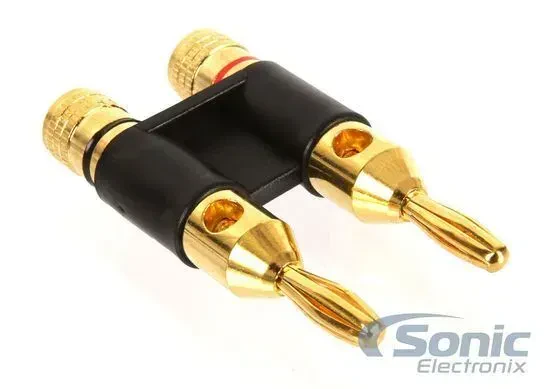 Разъем банановый Belva BNAPLG1 позолоченный, двойной терминал, до 8 AWG