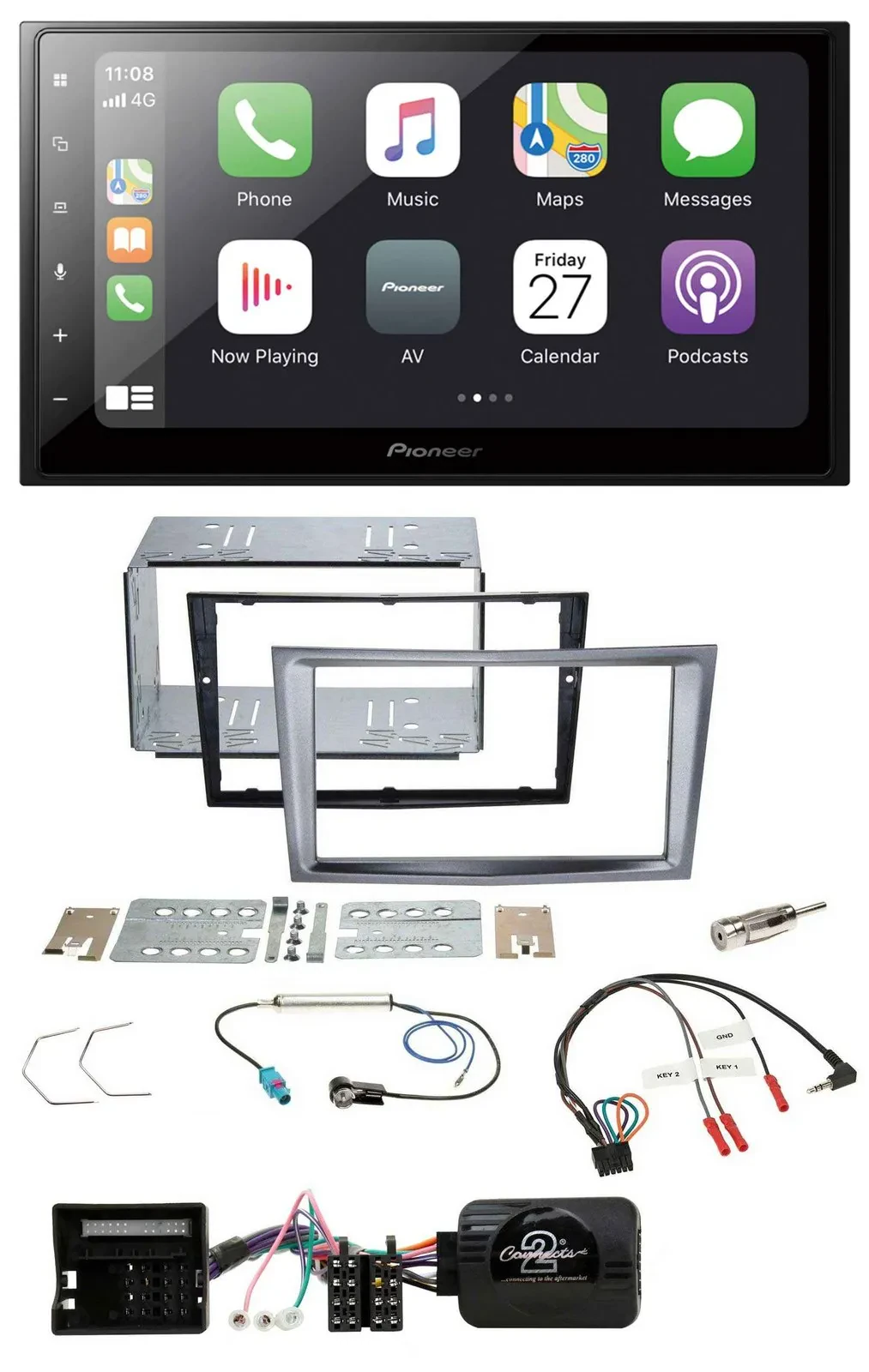 Pioneer Lenkrad Bluetooth DAB 2DIN USB Autoradio für Opel Antara Astra H Zafira