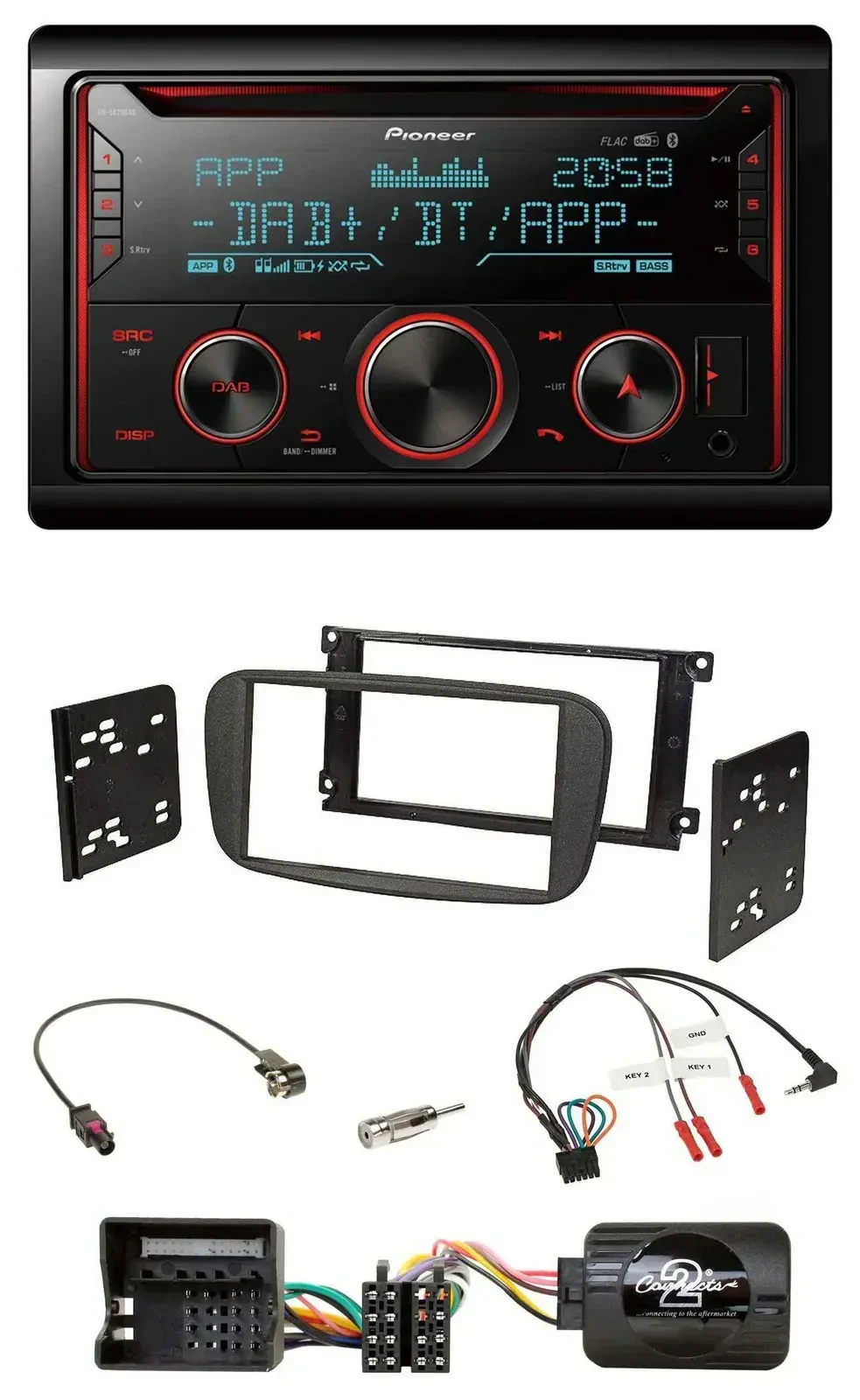 Pioneer 2DIN DAB Lenkrad Bluetooth USB CD Autoradio für Ford S-Max Mondeo 2007-2